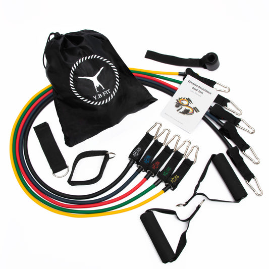 Y.B FIT Ultimate Resistance Band Pack Exclusive Access to Exercise Videos